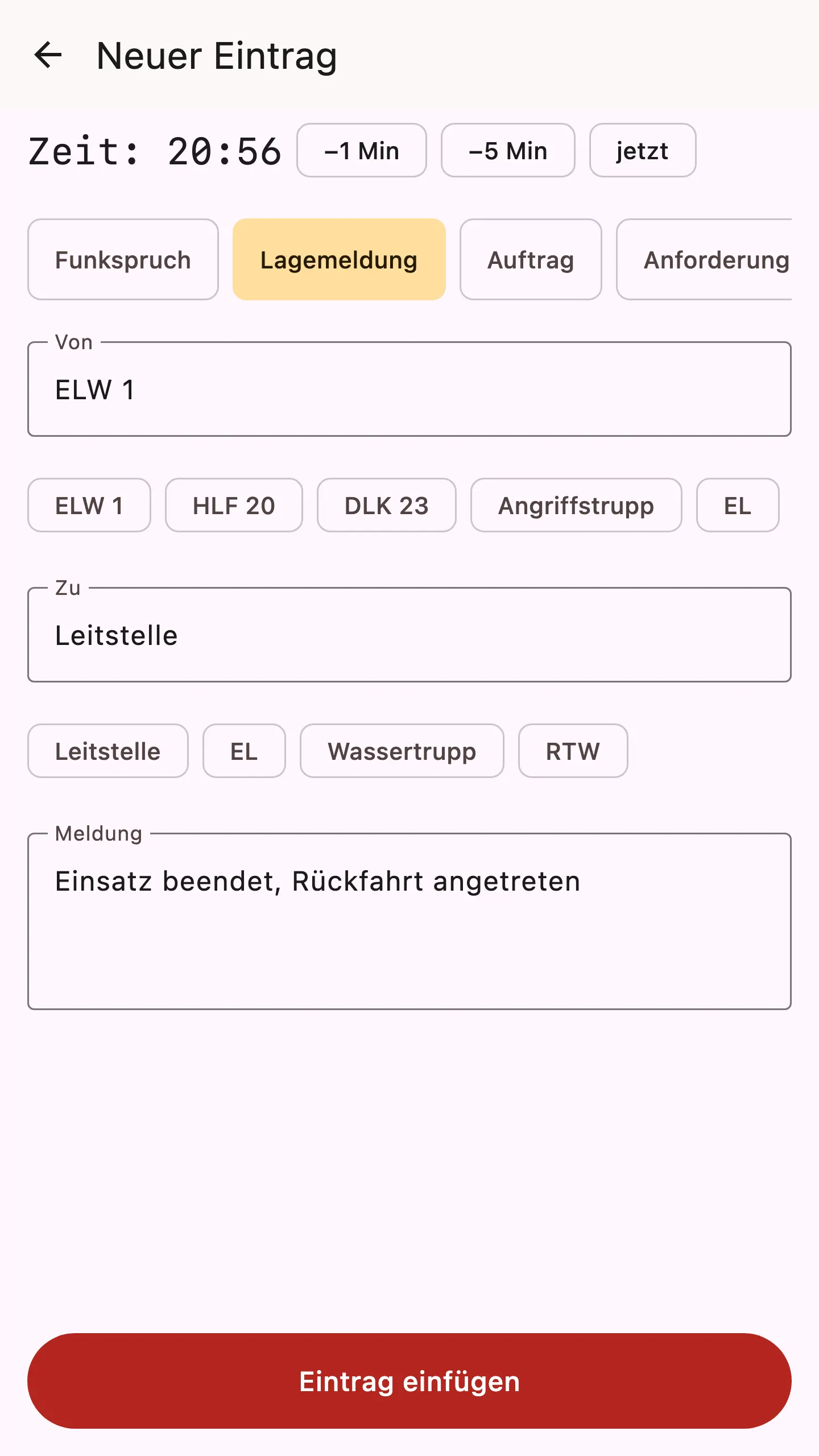 Schnellerfassung: der Zehn-Sekunden-Dialog